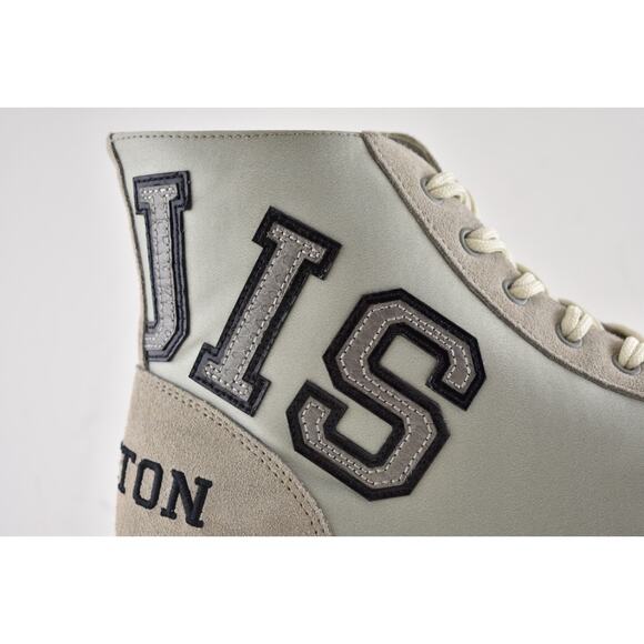 Louis Vuitton Tattoo Grey Satin Suede Kim Jones High Top Sneakers UK 9 US 10 11 - Picture 3 of 14